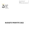 Budgets primitifs 2022